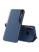 Huawei P40 Lite E Notesz Tok ECO Leather View Case Ablakos Elegant BookCase Kék