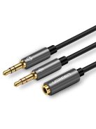 Ugreen AUX splitter cable 3.5 mm mini jack (female) - 2x 3.5 mm mini jack (male - microphone and headphones) black (AV140 20899)