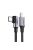 Ugreen US255 50123 USB-C (straight) / USB-C (angled) PD QC cable 60W 3A 1m - gray