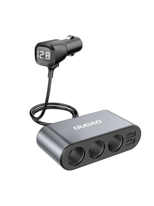 Dudao car charger 2x USB / 3x cigarette lighter splitter black (R1Pro black)