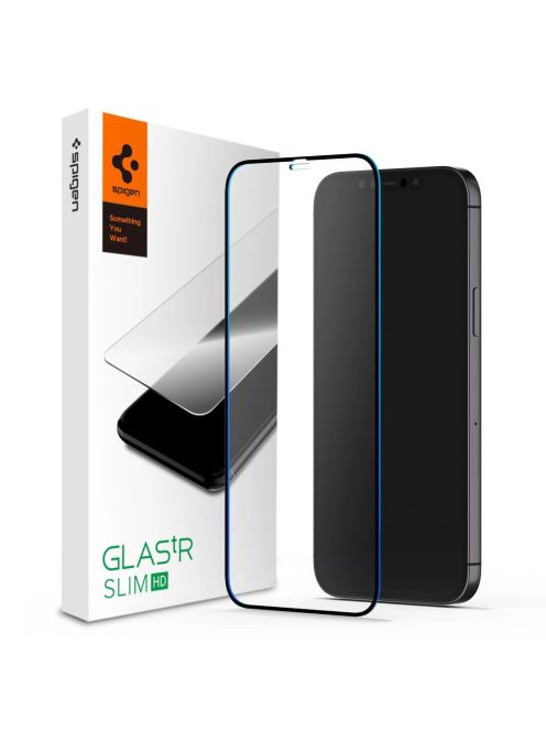 TEMPERED GLASS Spigen GLASS FC IPHONE 12 PRO MAX BLACK