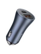 Baseus Golden Contactor Pro fast car charger USB Type C / USB 40 W Power Delivery 3.0 Quick Charge 4 + SCP FCP AFC gray (CCJD-0G)