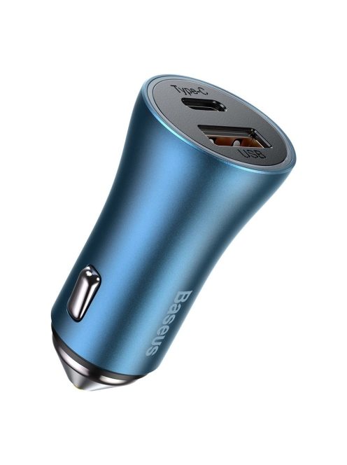 Baseus Golden Contactor Pro fast car charger USB Type C / USB 40 W Power Delivery 3.0 Quick Charge 4+ SCP FCP AFC blue (CCJD-03)