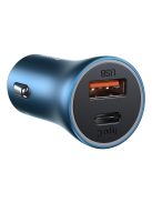 Baseus Golden Contactor Pro fast car charger USB Type C / USB 40 W Power Delivery 3.0 Quick Charge 4+ SCP FCP AFC blue (CCJD-03)