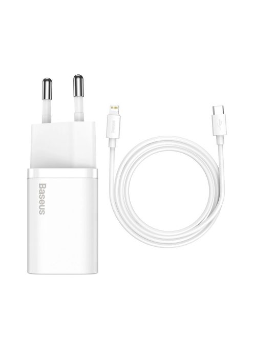 Baseus Super Si 1C fast charger USB Type C 20W Power Delivery + USB Type C - Lightning cable 1m white (TZCCSUP-B02)