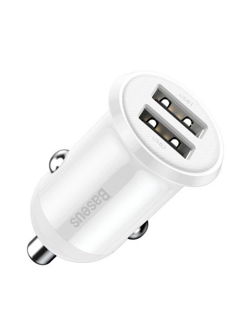 Baseus Grain Pro car charger 2x USB 4.8 A white (CCALLP-02)