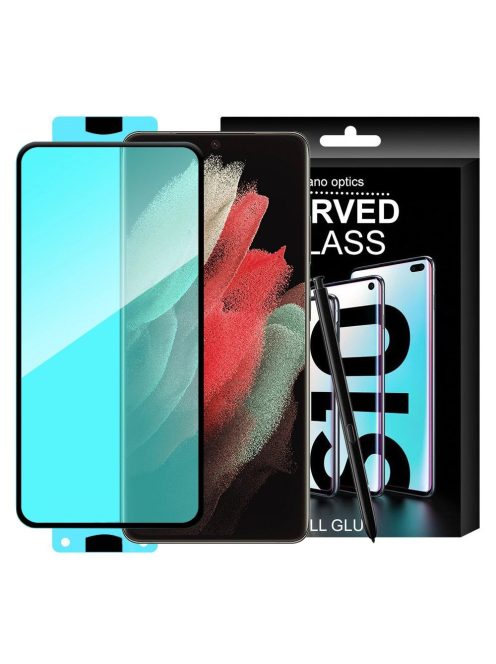 3D Edge Nano Flexi Glass Hybrid Full Screen Protector with frame for Samsung Galaxy S21 Ultra 5G transparent