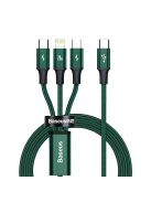 Baseus Rapid Series 3in1 USB-C - USB-C / Lightning / micro USB cable 20W PD 1.5m - green