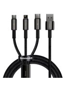 Baseus Tungsten 3in1 cable USB - USB Type C / Lightning / micro USB 3.5 A 1.5 m black (CAMLTWJ-01)