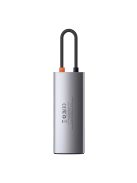 Baseus Metal Gleam 6-in-1 USB-C - USB-C PD 100W HUB 1x HDMI 4K 30Hz 3x USB-A 3.2 1x RJ45 - gray