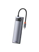 Baseus Metal Gleam 8in1 USB-C - USB-C PD 100W HUB 1x HDMI 4K 30Hz 1x SD and microSD card reader 3x USB-A 3.2 1xRJ45 - gray