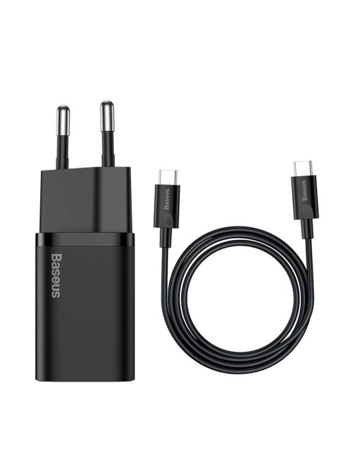 Baseus Super Si fast charger Quick Charge 3.0 Power Delivery 25W 3A + Cable USB Type C - USB Type C 3A 1m black (TZCCSUP-L01)