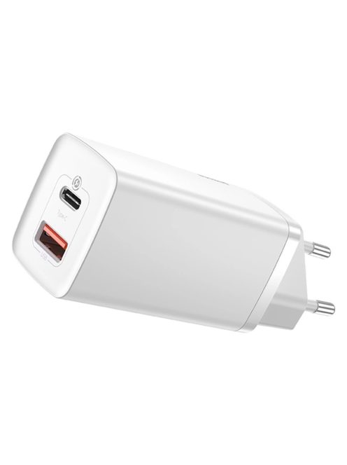 Baseus GaN2 Lite fast charger 65W USB / USB Type C Quick Charge 3.0 Power Delivery (gallium nitride) white (CCGAN2L-B02)