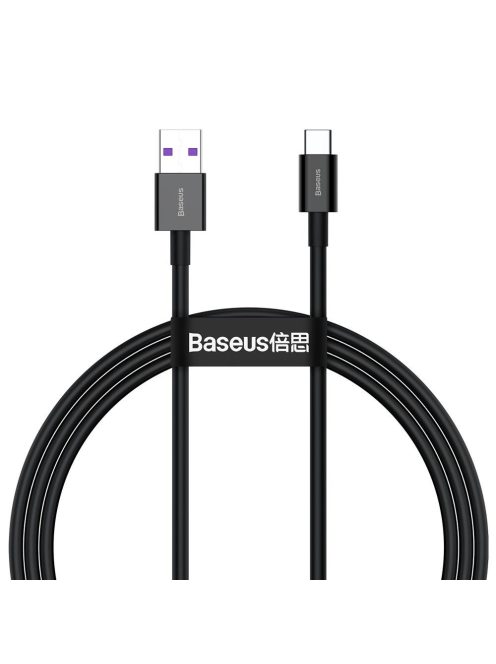 Baseus Superior USB - USB Typ C fast charging data cable 66 W (11 V / 6 A) Huawei SuperCharge SCP 1 m black (CATYS-01)