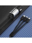 Dudao 3in1 USB car charger 3,4 A built-in cable Lightning / USB Type C / micro USB black (R5ProN black)