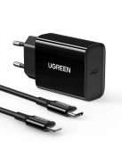 Ugreen USB Type C charger 20W Power Delivery + MFI USB Type C cable - Lightning black (50799)