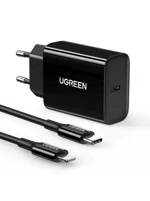 Ugreen USB Type C charger 20W Power Delivery + MFI USB Type C cable - Lightning black (50799)