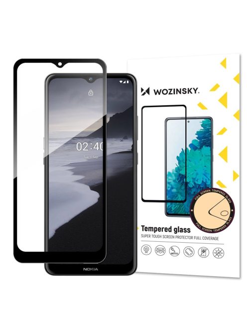 Wozinsky Tempered Glass Full Glue Super Tough Screen Protector Full Coveraged with Frame Case Friendly for Nokia 2.4 black