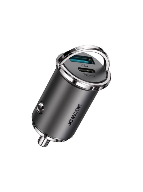 Joyroom fast car charger USB Type C / USB 45 W 5 A Power Delivery Quick Charge 3.0 AFC SCP gray (C-A35)