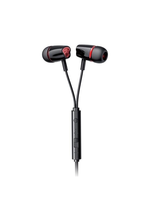 Joyroom in-ear headphones 3.5 mm mini jack with remote control and microphone black (JR-EL114)