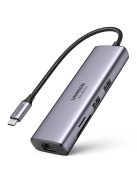 Ugreen 7in1 multi-functional HUB USB Type C - 2x USB 3.2 Gen 1 / HDMI 4K 60Hz / SD and TF card reader / USB Type C PD 100W / RJ45 1000Mbps (1Gbps) gray (60515 CM512)