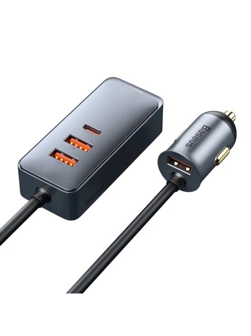 Baseus Share Together car charger 3x USB / USB Type C 120W PPS Quick Charge Power Delivery gray (CCBT-B0G)