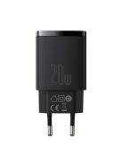 Baseus Compact fast charger USB / USB Type C 20W 3A Power Delivery Quick Charge 3.0 black (CCXJ-B01)