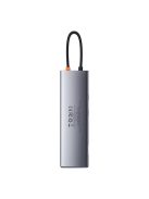 Baseus Metal Gleam 11in1 multifunctional USB Type C HUB - 3x USB 3.2 Gen 1 5Gbps / USB Type C PD 100W / 3.5 mm mini jack AUX / VGA Full HD 60Hz / 2x HDMI 4K 30Hz / TF and SD card reader / RJ45 1Gbps gray (CAHUB-CT0G)