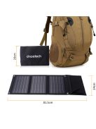 Choetech SC005 solar tourist charger 22W foldable 2x USB-A - black