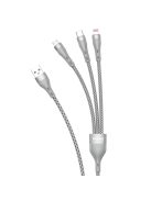 Dudao 3in1 USB cable - Lightning / microUSB / USB Type C 65W 1.2m gray (L20X)