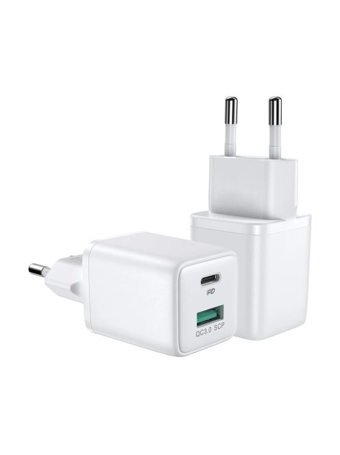 Joyroom wall charger (EU plug) USB / USB Type C 30W Power Delivery QuickCharge 3.0 AFC FCP white (L-QP303)