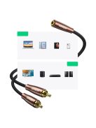 Ugreen cable audio cable 3.5mm mini jack (female) - 2RCA (male) 3m brown (AV198 60987)