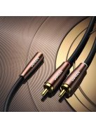 Ugreen cable audio cable 3.5mm mini jack (female) - 2RCA (male) 3m brown (AV198 60987)