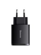 Baseus Compact fast charger 2x USB / USB Type C 30W 3A Power Delivery Quick Charge black (CCXJ-E01)