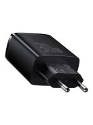 Baseus Compact fast charger 2x USB / USB Type C 30W 3A Power Delivery Quick Charge black (CCXJ-E01)