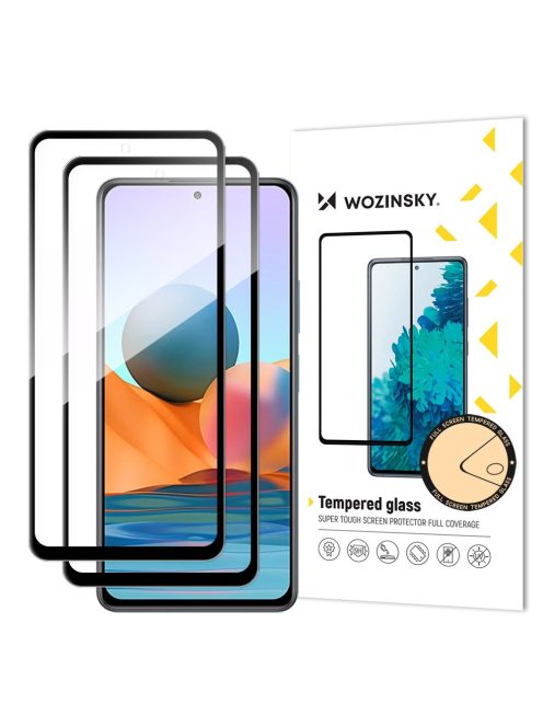 Wozinsky set of 2x super durable Full Glue tempered glass with frame Case Friendly Xiaomi Redmi Note 12 Pro+ / Note 12 Pro / Note 12 5G / Note 12 / Xiaomi Redmi Note 10 Pro black