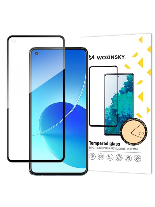 Wozinsky Tempered Glass Full Glue Super Tough Screen Protector Full Coveraged with Frame Case Friendly for Oppo Reno6 4G black