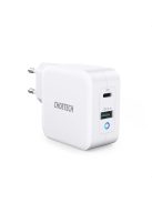 Choetech fast GaN wall charger USB Type C PD USB-A QC3.0 65W 3,25A white (PD8002)