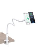 Choetech 2in1 flexible phone holder with wireless charger 10W white (T548-S)