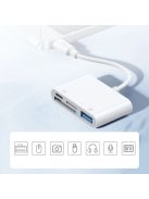 Joyroom S-H142 Lightning OTG HUB - USB-A 3.2 / Lightning / SD, TF card reader - white