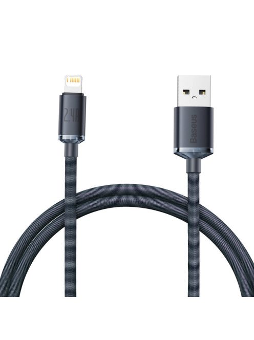 Baseus Crystal Shine Series cable USB cable for fast charging and data transfer USB Type A - Lightning 2.4A 1.2m black (CAJY000001)