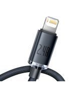 Baseus Crystal Shine Series cable USB cable for fast charging and data transfer USB Type A - Lightning 2.4A 1.2m black (CAJY000001)