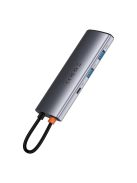 Baseus Metal Gleam Series multifunctional USB HUB 7in1 Type C HDMI TF PD card reader gray (WKWG020113)