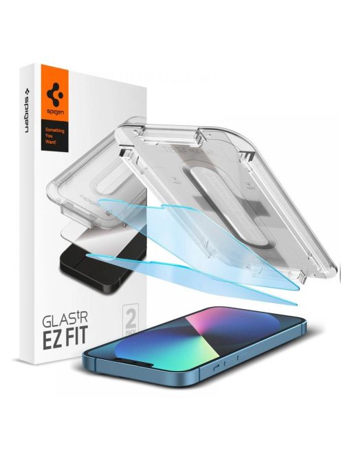 TEMPERED GLASS Spigen GLAS.TR "EZ FIT" 2-PACK IPHONE 13 / 13 PRO ANTIBLUE