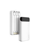 Dudao capacious powerbank with 3 built-in cables 20000mAh USB Type C + micro USB + Lightning white (Dudao K6Pro +)