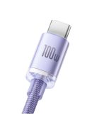 Baseus Crystal Shine Series cable USB cable for fast charging and data transfer USB Type A - USB Type C 100W 2m purple (CAJY000505)