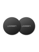 Ugreen LP123 50416 round/rectangular metal plates for magnetic phone holders - black (4 pcs)