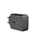 Acefast charger 2x USB Type C 40W, PPS, PD, QC 3.0, AFC, FCP black (A9 black)