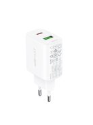 Acefast wall charger USB Type C / USB 20W, PPS, PD, QC 3.0, AFC, FCP white (A25 white)