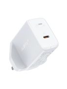 Acefast GaN wall charger (UK plug) USB Type C 30W, Power Delivery, PPS, Q3 3.0, AFC, FCP white (A24 UK white)